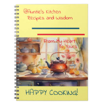 Caderno de receitas em espiral da Auntie