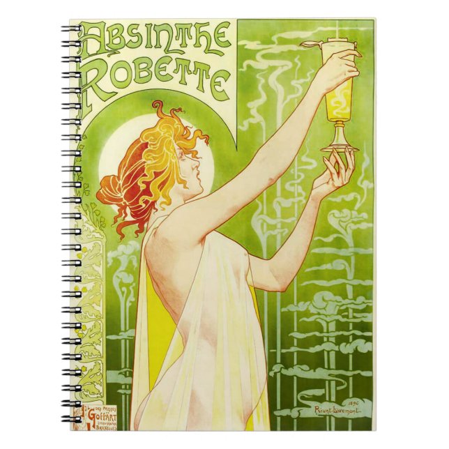 Caderno de Robette do absinto de Alphonse Mucha (Frente)