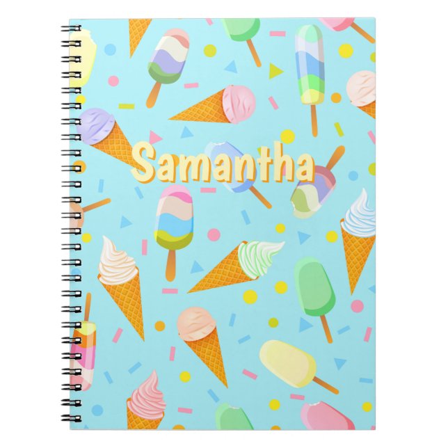 Caderno de Sorvete Personalizado | Doce Verão (Frente)