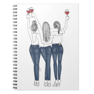Caderno Desenho Amigas com Vinho