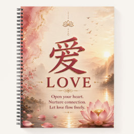 Caderno do Caractere Chinês Amor (愛)