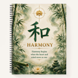 Caderno do Caractere Chinês Harmonia (和)