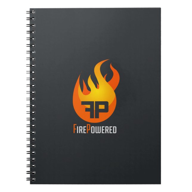 Caderno do logotipo de FirePowered (Frente)