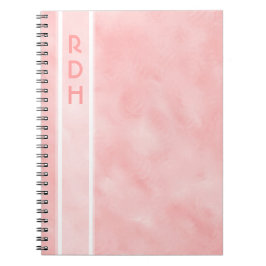 Caderno do monograma do rosa de bebê