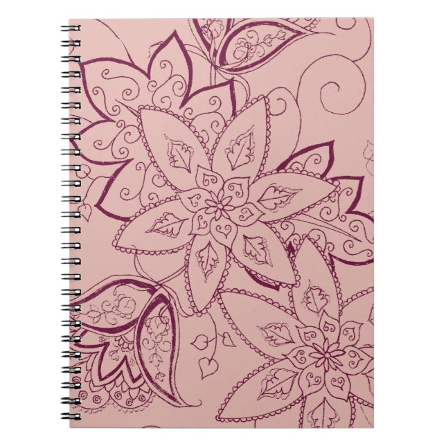 Caderno do tatuagem da tulipa (aumentou) (Frente)