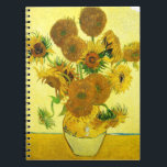 Caderno dos girassóis de Van Gogh<br><div class="desc">Caderno dos girassóis de Van Gogh. Pintura a óleo em canvas desde 1888. O vaso com quinze girassóis é um dos trabalhos duma vida os mais amados de Vincent van Gogh ainda. O uso brilhante dos amarelos evoca quietamente o fim do verão. Um grande presente para fãs dos girassóis, do...</div>