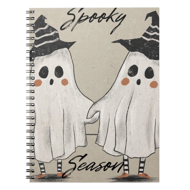 Caderno em Espiral da Turma da Temporada Assustado (Frente)