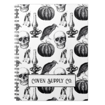 Caderno em espiral de Halloween – Gótico Vintage