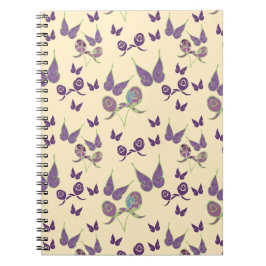 Caderno encadernado em espiral Butterfly Joy em Cr