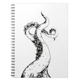 caderno encadernado em espiral com tentáculos de p