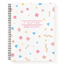 Caderno Escolar com Padrão Geométrico Fofo
