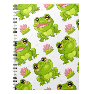 Caderno Espiral Сute cartoon frogs