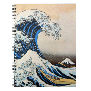 Caderno Espiral 神奈川沖浪裏, grande onda do 北斎, Hokusai
