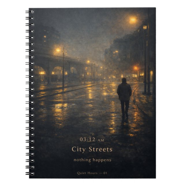 Caderno Espiral 03:12 AM City Streets Moody Aesthetic Poster (Frente)