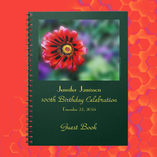 Caderno Espiral 100º Livro de Convidados da Festa de aniversário