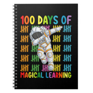 Caderno Espiral 100 Dias de Aprendizado Mágico Escola de Astronaut