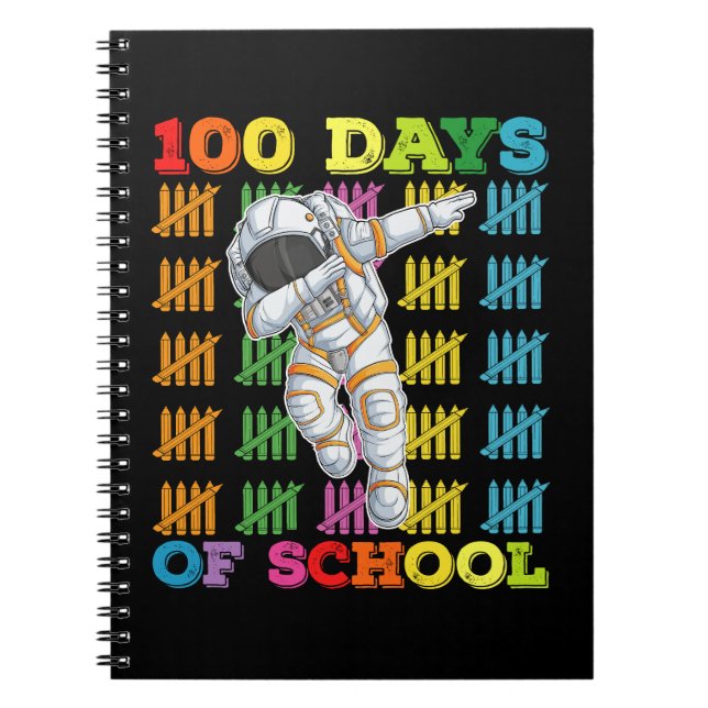 Caderno Espiral 100 Dias De Professora De Astronautas Escolares (Frente)