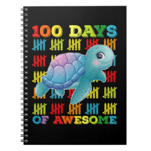 Caderno Espiral 100 Dias De Tartaruga Incrível 100º Dia De Escola
