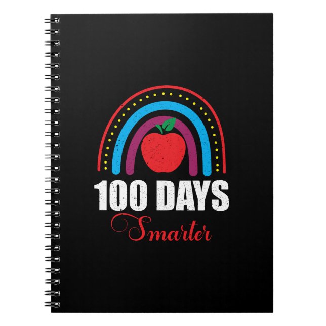 Caderno Espiral 100 dias mais espertos do Arco-Íris Engraçado 100º (Frente)