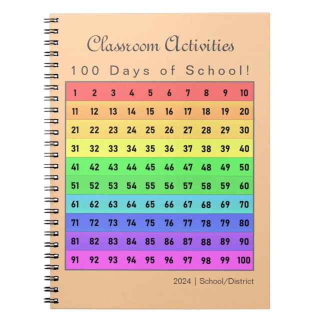 Caderno Espiral 100 dias personalizados de atividades de sala de a (Frente)