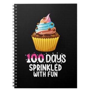 Caderno Espiral 100 Dias Salpicados Com Diversão Bolo de Cumprimen