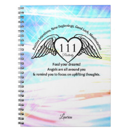 Caderno Espiral 111 Angel Number Gratitude Journal | Name Notebook