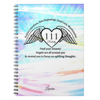 Caderno Espiral 111 Angel Number Gratitude Journal | Name Notebook