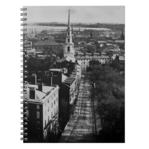 Caderno Espiral 1859: Uma vista de Boston da casa do estado