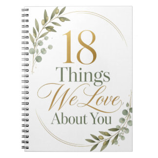 Caderno Espiral 18 Things We Love About You 18th Birthday Gift