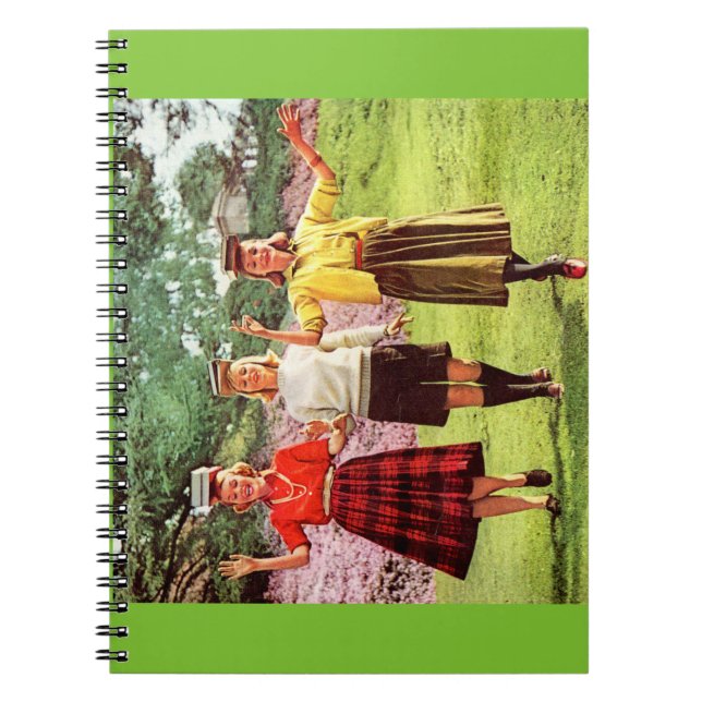 Caderno Espiral 1960 adolescentes com livros na cabeça (Frente)