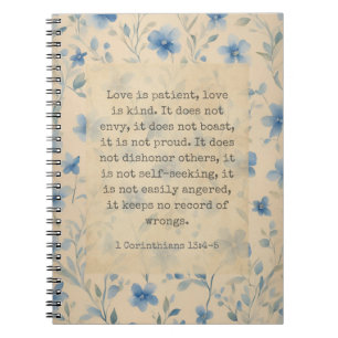 Caderno Espiral 1 Coríntios 13:4–5 O Amor é Paciente Floral