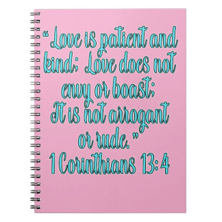Caderno Espiral 1 Coríntios 13:4 O Amor É Paciente E Bondoso
