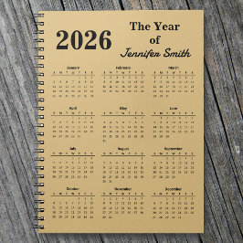 Caderno Espiral 2026 The Year of [Your Name} Personalized Notebook
