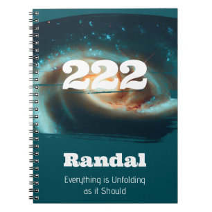 Caderno Espiral 222 Números de anjo Alinhamento de galáxias altas
