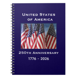 Caderno Espiral 250º Aniversário do Patriotic American Flags