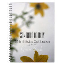 25 Birthday Celebration Floral Guest Book