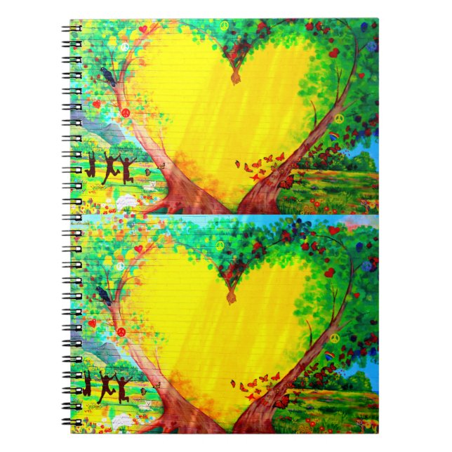 Caderno Espiral 2 caderneta de corações em ouro (Frente)