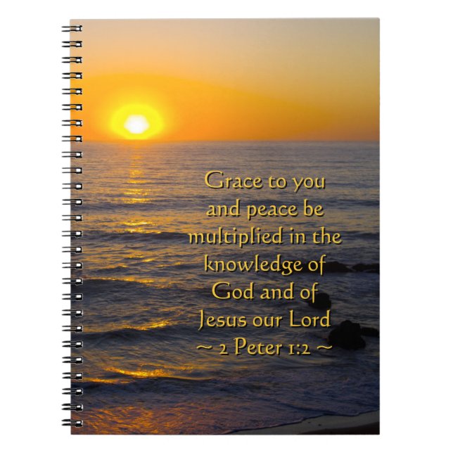 Caderno Espiral 2 Peter 1:2 (Frente)