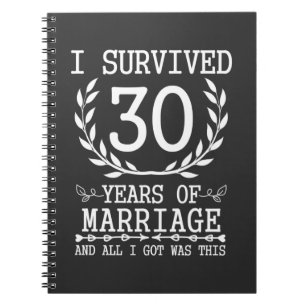 Caderno Espiral 30 anos de casamento da 30 da esposa do marido