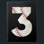 Caderno Espiral 3 Aniversário de Baseball<br><div class="desc">camiseta de presente do time de beisebol da bandeira americana,  equipe de beisebol da bandeira americana,  camisa de beisebol,  camisas da mãe do beisebol</div>