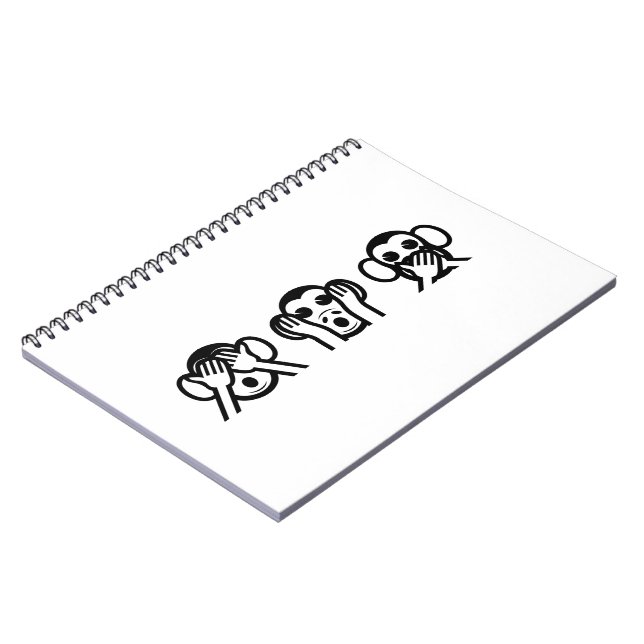 Caderno Espiral 3 Macacos Sábios Emoji (Left Side)