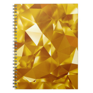 Caderno Espiral 3D Geométrico: Design de Fundo Metálico