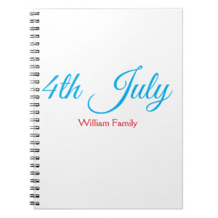 Caderno Espiral 4 de julho dia da independência adicionar nome tex