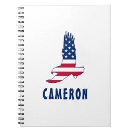 Caderno Espiral 4 de julho Nome USA Flag American Eagle America
