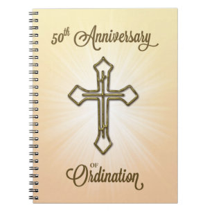 Caderno Espiral 50º Aniversário da Ordenação, Cruz Dourada no Star