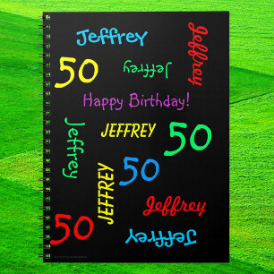 Caderno Espiral 50º Livro de Convidados da Festa de aniversário,