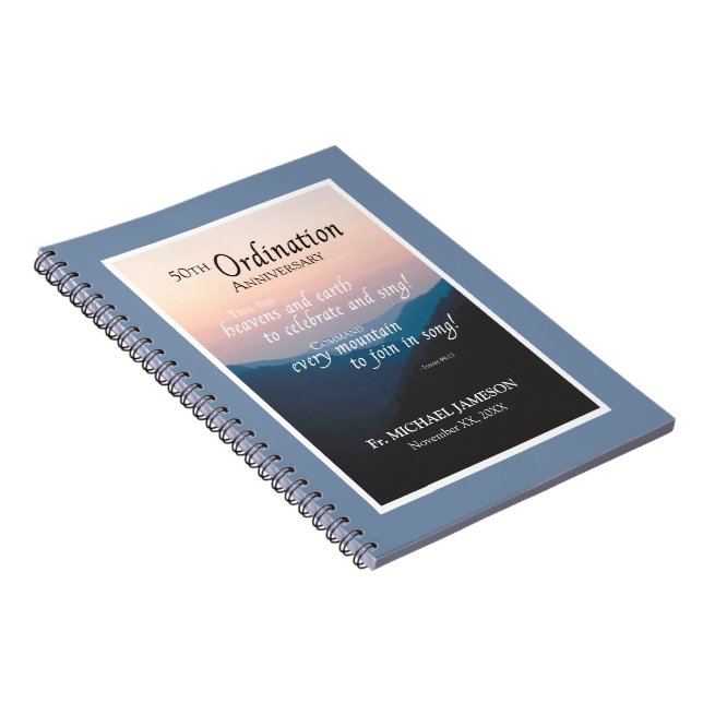 Caderno Espiral 50.º Aniversário dos Parabéns de Ordenação (Lado Direito)