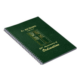 Caderno Espiral 50 anos personalizáveis do Verde de Ordenação