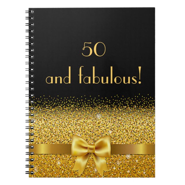 Caderno Espiral 50 e fabuloso livro de convidados de ouro negro (Frente)