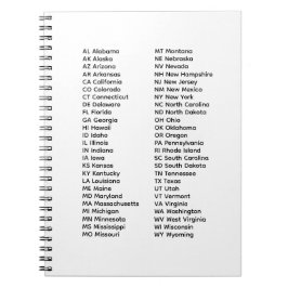 Caderno Espiral 50 States List Spiral Photo Notebook